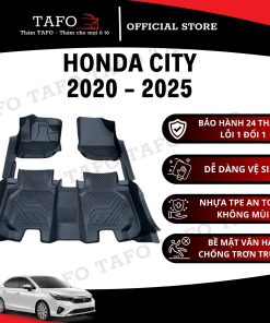 Thảm lót sàn ô tô Honda City tràn viền 2020 - 2025