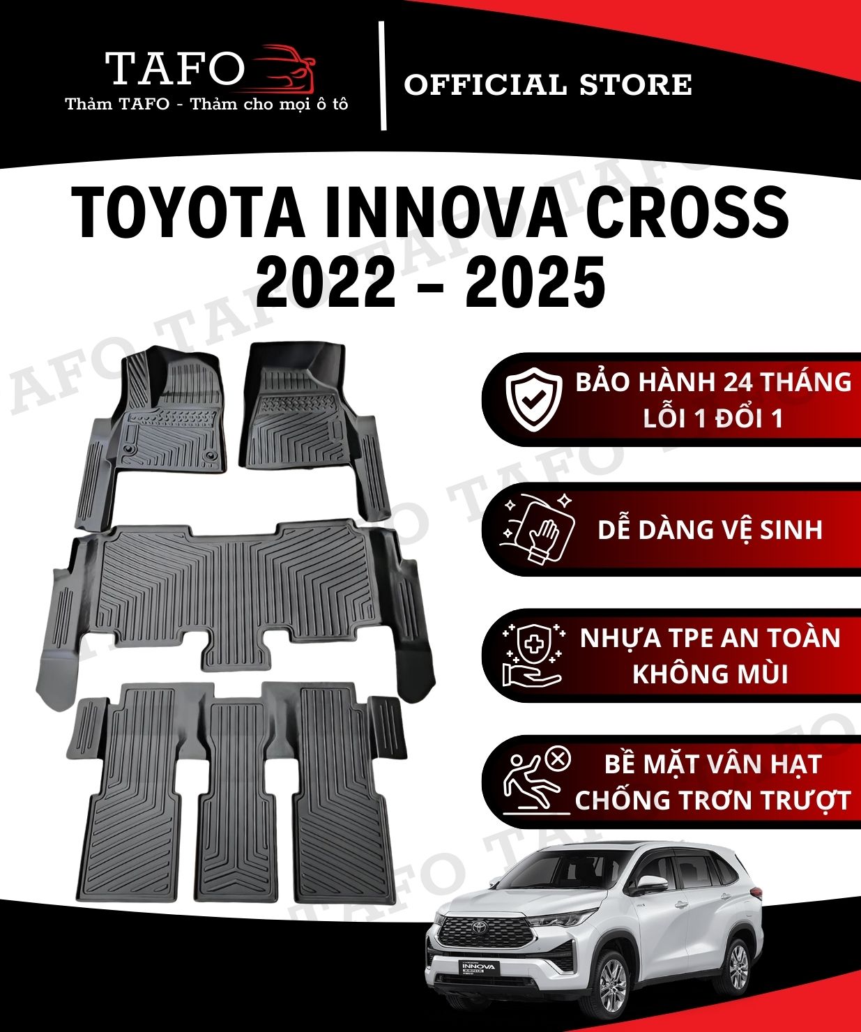 Thảm lót sàn xe ô tô Toyota Innova Cross TPE - bảo vệ tuyệt đối Thảm lót sàn xe ô tô Toyota Innova Cross TPE - bảo vệ tuyệt đối